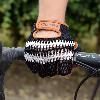 image of Passport Crochet Back Cycling Mitts in black 