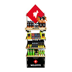 Weldtite Wooden Shop Stand - shown with optional stock pack