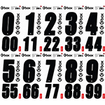 Box Two Number Sticker Kits - black