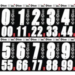 Box Two Number Sticker Kits - White