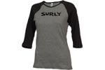 SURLY LDYS TSHIRT LS BK/GY Lg