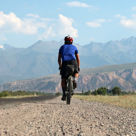 Markus Stitz bikepacking in Kyrgyzstan on his Surly Straggler